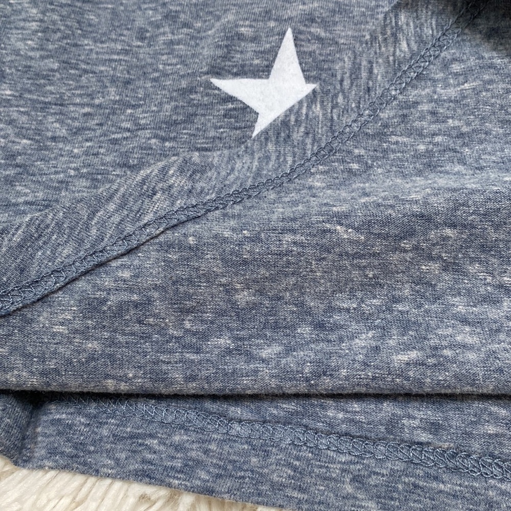 🎉HP🎉 Boutique Star Hi Lo Tie Top 💗 Heathered Blue & White - Picture 11 of 14